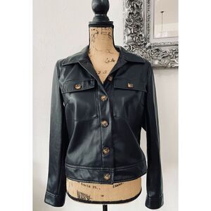 Bagatelle Collection New York Faux Black Leather Jacket Sz S